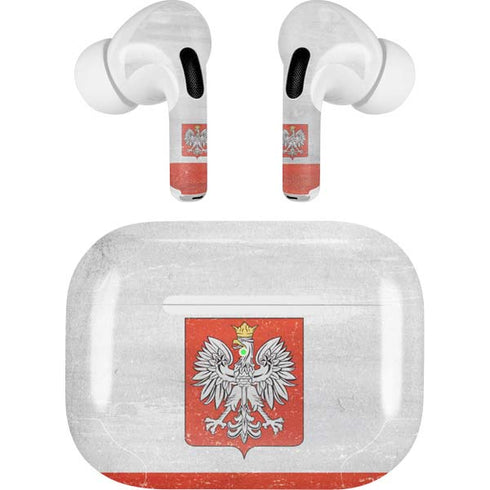 Poland Flag Distressed AirPods Skins